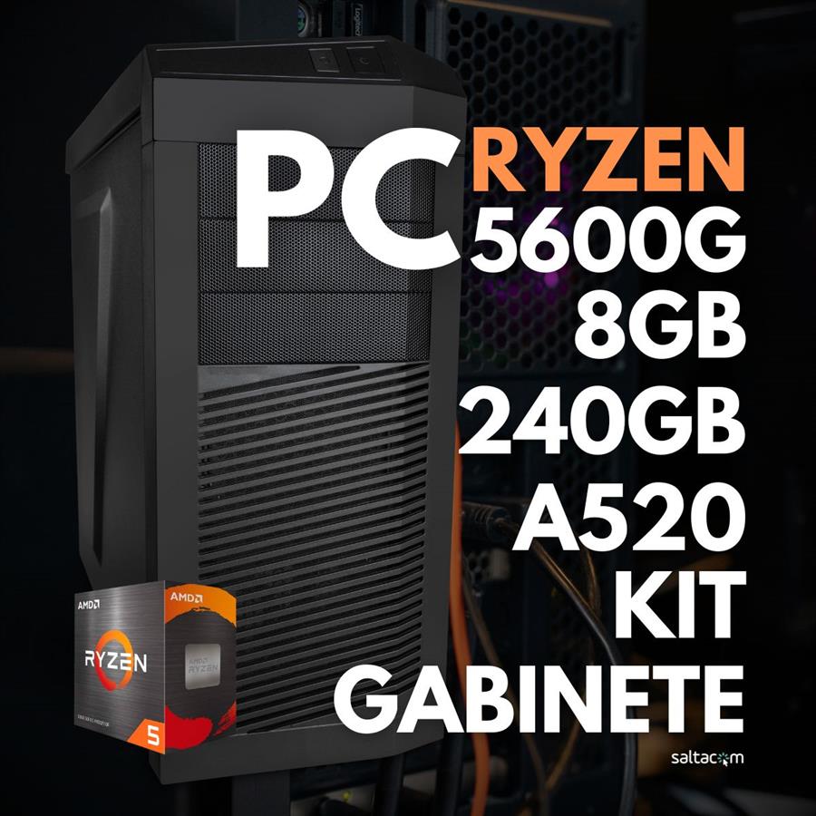PC RYZEN 5 5600G 8GB RAM 240GB GABINETE KIT