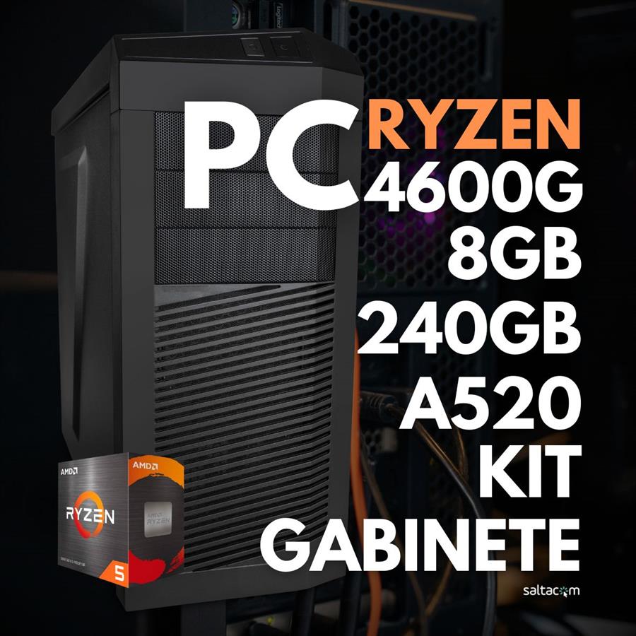 PC RYZEN 5 4600G 8GB 240SSD KIT GABINETE